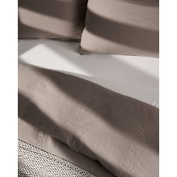 Komplet pościeli SUMNER Muślin bawełniany 220 x 240 cm Beżowoszary Komplet pościeli SUMNER Muślin bawełniany 220 x 240 cm Beżowoszary