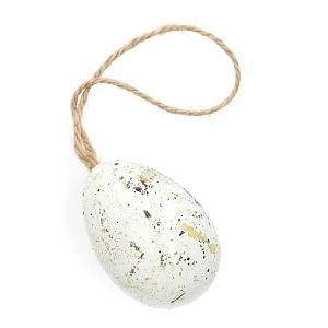 Komplet zawieszek | sprinkle | jajka biało-złote | 8 szt | 965450