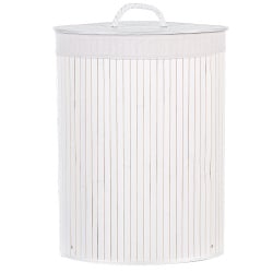 Kosz bambusowy z pokrywą biały matara