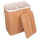 Kosz na pranie pojemnik 2 komory bambus naturalny (4)
