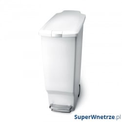 Kosz na śmieci 40L pedałowy Simple Human SLIM biały