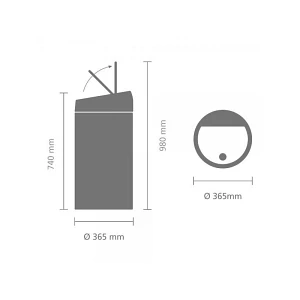 Kosz na śmieci 45 l Brabantia Touch Bin Deluxe srebrny Kosz na śmieci 45 l Brabantia Touch Bin Deluxe srebrny