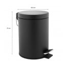 Kosz na śmieci do łazienki lub toalety WC czarny