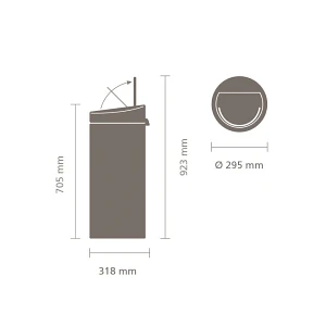 Kosz na śmieci kuchenny 30l Touch Bin New Brabantia stal polerowana Kosz na śmieci kuchenny 30l Touch Bin New Brabantia stal polerowana
