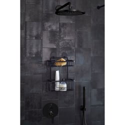 Kosz Podwójny prostokątny czarny bez wiercenia Kleine Wolke Rocco 