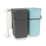 Kosze na śmieci kuchenne do segregacji odpadów 2x16l Brabantia Sort&Go