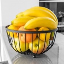 Koszyk na owoce i warzywa, kosz, metalowy, czarny, miska, patera loft, 25 cm