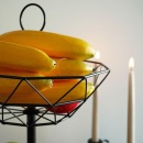 Koszyk na owoce i warzywa kosz metalowy czarny miska 2-poziomowy loft 43 cm