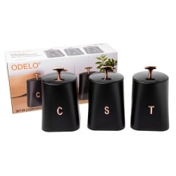 Kpl 3 pojemników stal MIGUEL czar 11.5x18cm/OD2894