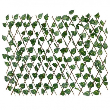 Krata kratka ażurowa ze sztucznymi liśćmi osłona na balkon taras sztuczne rośliny bluszcz 180x90 cm