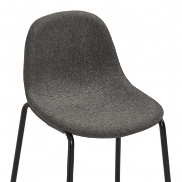Krzesła barowe 2 szt. ciemnoszare tapicerowane tkaniną