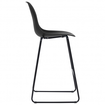 Krzesła barowe 2 szt. czarne plastik