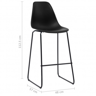 Krzesła barowe 2 szt. czarne plastik