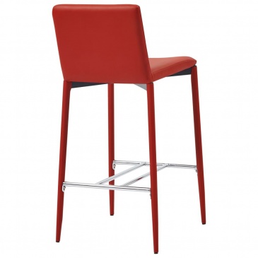 Krzesła barowe 2 szt. czerwone sztuczna skóra