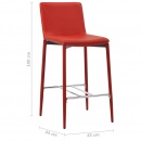 Krzesła barowe 2 szt. czerwone sztuczna skóra