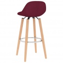 Krzesła barowe, 2 szt., czerwone wino, tapicerowane tkaniną