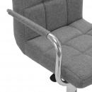 Krzesła barowe, 2 szt., jasnoszare, tapicerowane tkaniną