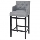 Krzesła barowe 2 szt. materiałowe 50x47x103 cm jasnoszare