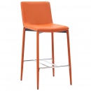 Krzesła barowe 2 szt. pomarańczowe sztuczna skóra