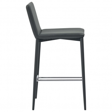 Krzesła barowe 2 szt. szare sztuczna skóra