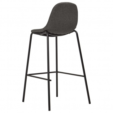 Krzesła barowe 4 szt. ciemnoszare tapicerowane tkaniną