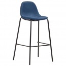 Krzesła barowe 4 szt. niebieskie tapicerowane tkaniną