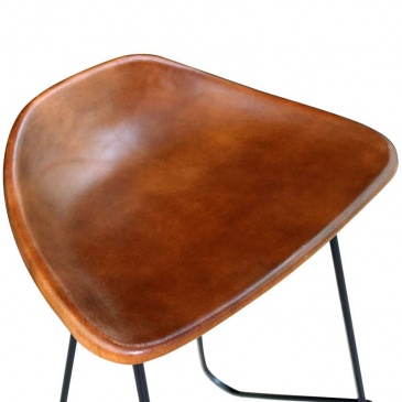 Krzesła barowe 4 szt. prawdziwa skóra brązowe