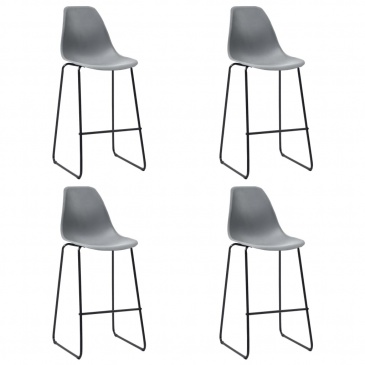 Krzesła barowe 4 szt. szare plastik
