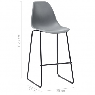 Krzesła barowe 4 szt. szare plastik