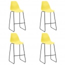 Krzesła barowe 4 szt. żółte plastik