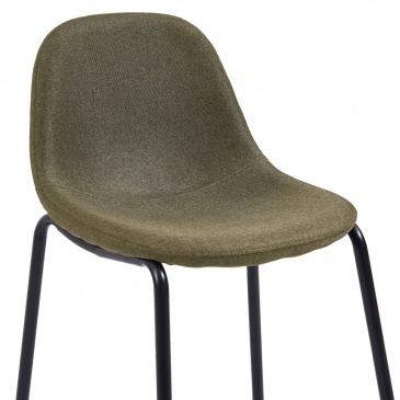 Krzesła barowe 6 szt. brązowe tapicerowane tkaniną