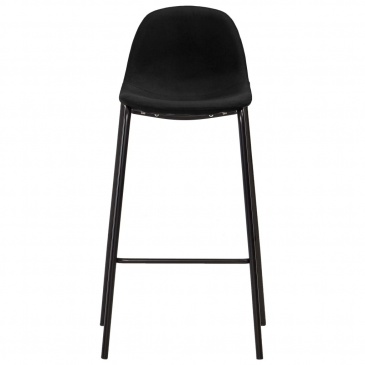 Krzesła barowe 6 szt. czarne tapicerowane tkaniną