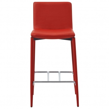 Krzesła barowe 6 szt. czerwony sztuczna skóra