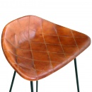 Krzesła barowe 6 szt. prawdziwa skóra brązowe