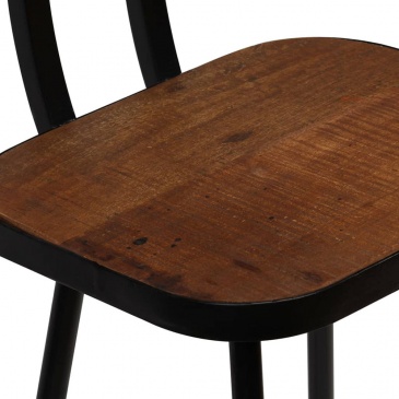 Krzesła barowe lite drewno z odzysku ciemny brąz 2 szt.
