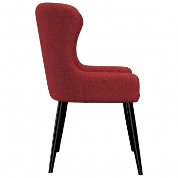Krzesła do salonu 2 szt. burgundowe tapicerowane tkaniną