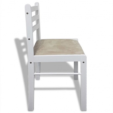 Krzesła do kuchni 2 szt. drewniane kwadratowe białe