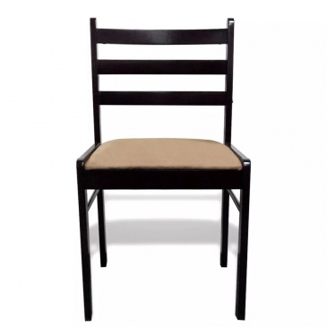 Krzesła do kuchni 2 szt. drewniane kwadratowe brązowe