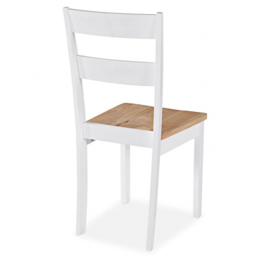 Krzesła do kuchni 2 szt. drewno kauczukowca białe