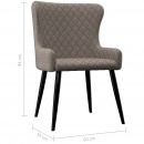 Krzesła do salonu 2 szt. kolor taupe tapicerowane tkaniną