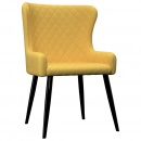 Krzesła do salonu 2 szt. żółte tkanina