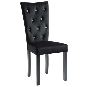 Krzesła do jadalni, 4 szt., aksamitne, czarne