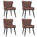 Krzesła do salonu 4 szt. brązowe tapicerowane tkaniną