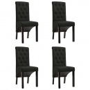 Krzesła do jadalni 4 szt. czarne tapicerowane tkaniną