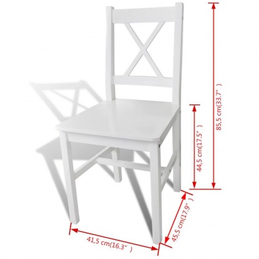 Krzesła do jadalni 4 szt. drewniane białe