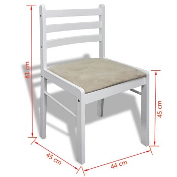 Krzesła do kuchni 4 szt. drewniane kwadratowe białe