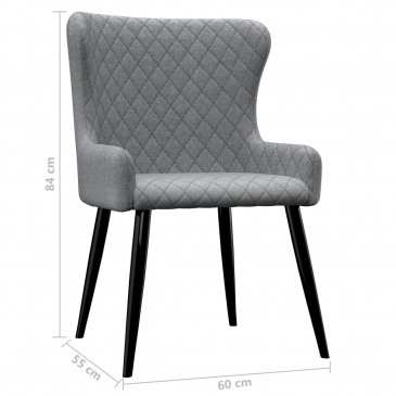 Krzesła do salonu 4 szt. jasnoszare tapicerowane tkaniną