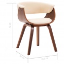 Krzesła do jadalni 4 szt. kremowe gięte drewno i ekoskóra