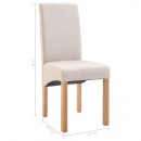 Krzesła do jadalni 4 szt. kremowe tapicerowane tkaniną