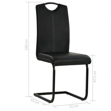 Krzesła do jadalni 4 szt. sztuczna skóra czarne